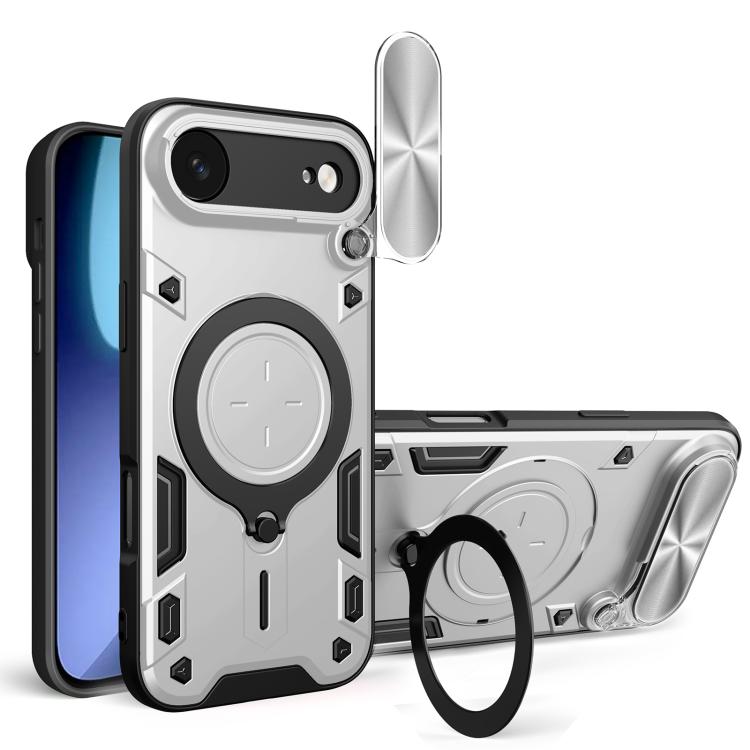 CD紋理滑動鏡頭蓋磁吸手機殼，適用於iPhone 17e / 16e，適用於iPhone 17 Pro Max，適用於iPhone 17 Pro，適用於iPhone 17，適用於iPhone Air，適用於iPhone 16 Pro Max，適用於iPhone 16 Pro，適用於iPhone 16 Plus