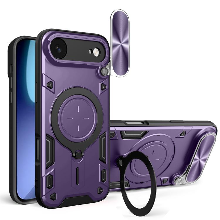 CD紋理滑動鏡頭蓋磁吸手機殼，適用於iPhone 17e / 16e，適用於iPhone 17 Pro Max，適用於iPhone 17 Pro，適用於iPhone 17，適用於iPhone Air，適用於iPhone 16 Pro Max，適用於iPhone 16 Pro，適用於iPhone 16 Plus
