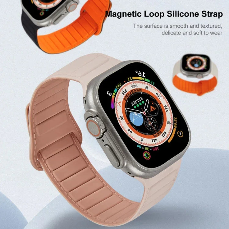 環形磁吸矽膠錶帶，適用於 Apple Watch 38mm