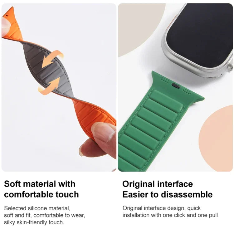 環形磁吸矽膠錶帶，適用於 Apple Watch 38mm