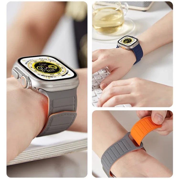 環形磁吸矽膠錶帶，適用於 Apple Watch 38mm