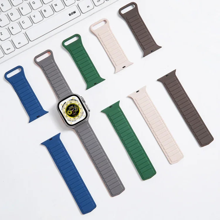 環形磁吸矽膠錶帶，適用於 Apple Watch 38mm