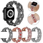 鑽石扭轉金屬錶帶，適用於 Apple Watch Series 10 46mm，Apple Watch Series 10 42mm，Apple Watch SE 2023 44mm，Apple Watch SE 2023 40mm，Apple Watch Ultra 2 49mm，Apple Watch 9 45mm，Apple Watch 9 41mm