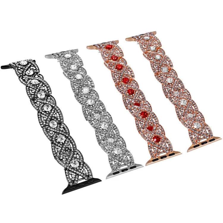 鑽石扭轉金屬錶帶，適用於 Apple Watch Series 10 46mm，Apple Watch Series 10 42mm，Apple Watch SE 2023 44mm，Apple Watch SE 2023 40mm，Apple Watch Ultra 2 49mm，Apple Watch 9 45mm，Apple Watch 9 41mm