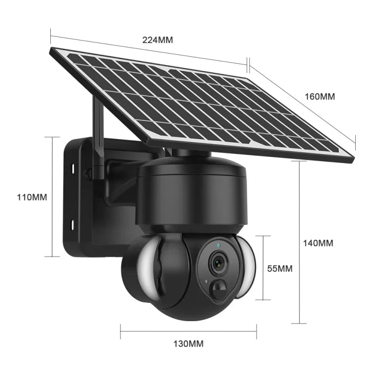 SHIWOJIA IP66 防水 4G 3MP 太陽能半球 IP 攝影機，雙向語音及 PIR 動態偵測與夜視，EU、AU、US