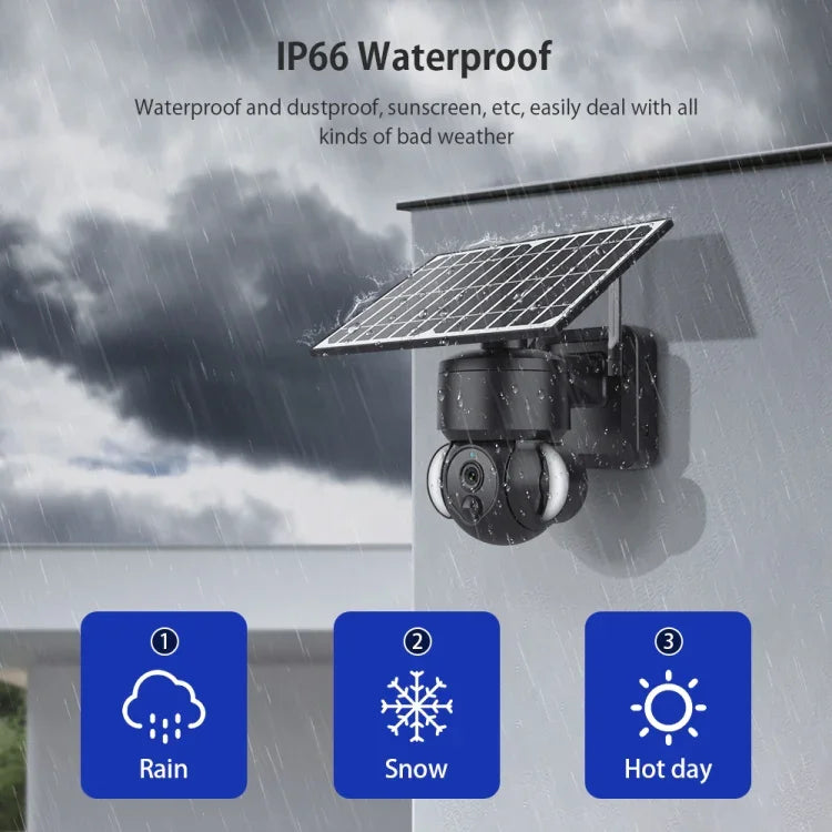 SHIWOJIA IP66 防水 4G 3MP 太陽能半球 IP 攝影機，雙向語音及 PIR 動態偵測與夜視，EU、AU、US