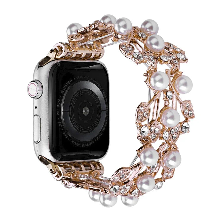 四葉珠金屬錶帶，適用於Apple Watch Series 10 46毫米，適用於Apple Watch Series 10 42毫米，適用於Apple Watch SE 2023 44毫米，適用於Apple Watch SE 2023 40毫米，適用於Apple Watch Ultra 2 49毫米，適用於Apple Watch 9 45毫米，適用於Apple Watch 9 41毫米