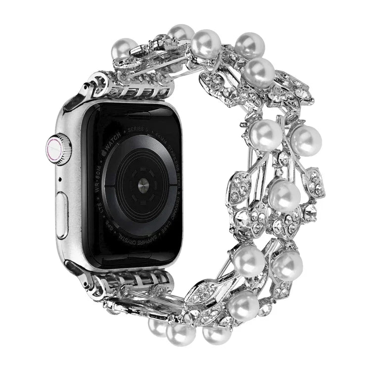 四葉珠金屬錶帶，適用於Apple Watch Series 10 46毫米，適用於Apple Watch Series 10 42毫米，適用於Apple Watch SE 2023 44毫米，適用於Apple Watch SE 2023 40毫米，適用於Apple Watch Ultra 2 49毫米，適用於Apple Watch 9 45毫米，適用於Apple Watch 9 41毫米