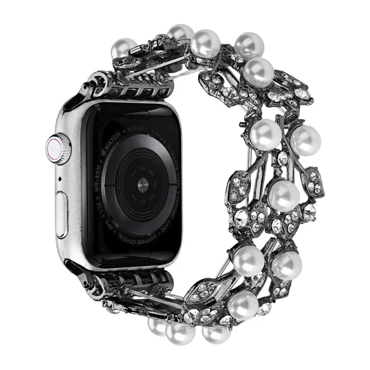 四葉珠金屬錶帶，適用於Apple Watch Series 10 46毫米，適用於Apple Watch Series 10 42毫米，適用於Apple Watch SE 2023 44毫米，適用於Apple Watch SE 2023 40毫米，適用於Apple Watch Ultra 2 49毫米，適用於Apple Watch 9 45毫米，適用於Apple Watch 9 41毫米