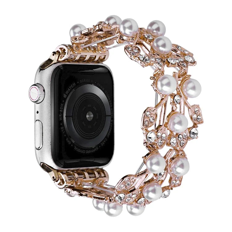 四葉珠金屬錶帶，適用於Apple Watch Series 10 46毫米，適用於Apple Watch Series 10 42毫米，適用於Apple Watch SE 2023 44毫米，適用於Apple Watch SE 2023 40毫米，適用於Apple Watch Ultra 2 49毫米，適用於Apple Watch 9 45毫米，適用於Apple Watch 9 41毫米