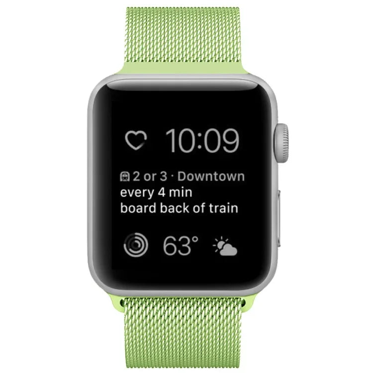 適用於 Apple Watch 系列米蘭尼斯環磁吸不鏽鋼錶帶，5 & 4 40mm / 3 & 2 & 1 38mm，5 & 4 44mm / 3 & 2 & 1 42mm
