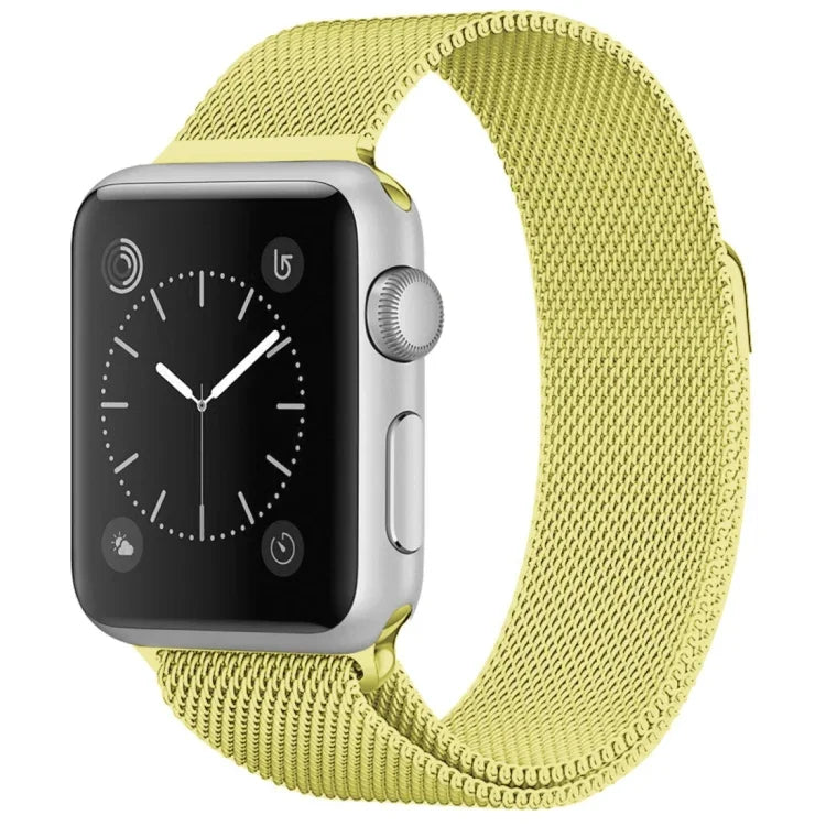 適用於 Apple Watch 系列米蘭尼斯環磁吸不鏽鋼錶帶，5 & 4 40mm / 3 & 2 & 1 38mm，5 & 4 44mm / 3 & 2 & 1 42mm