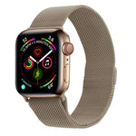適用於 Apple Watch 系列米蘭尼斯環磁吸不鏽鋼錶帶，5 & 4 40mm / 3 & 2 & 1 38mm，5 & 4 44mm / 3 & 2 & 1 42mm