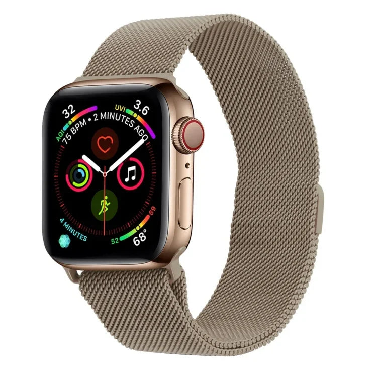 適用於 Apple Watch 系列米蘭尼斯環磁吸不鏽鋼錶帶，5 & 4 40mm / 3 & 2 & 1 38mm，5 & 4 44mm / 3 & 2 & 1 42mm
