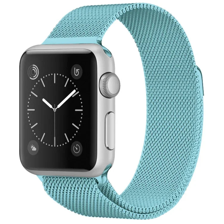 適用於 Apple Watch 系列米蘭尼斯環磁吸不鏽鋼錶帶，5 & 4 40mm / 3 & 2 & 1 38mm，5 & 4 44mm / 3 & 2 & 1 42mm