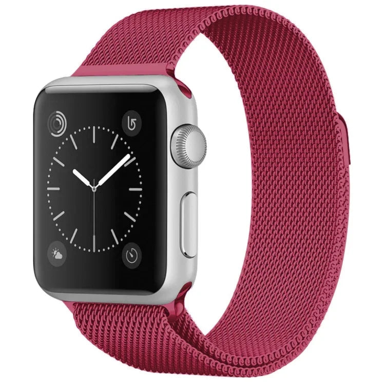 適用於 Apple Watch 系列米蘭尼斯環磁吸不鏽鋼錶帶，5 & 4 40mm / 3 & 2 & 1 38mm，5 & 4 44mm / 3 & 2 & 1 42mm