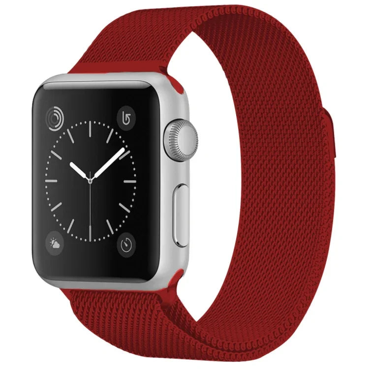 適用於 Apple Watch 系列米蘭尼斯環磁吸不鏽鋼錶帶，5 & 4 40mm / 3 & 2 & 1 38mm，5 & 4 44mm / 3 & 2 & 1 42mm