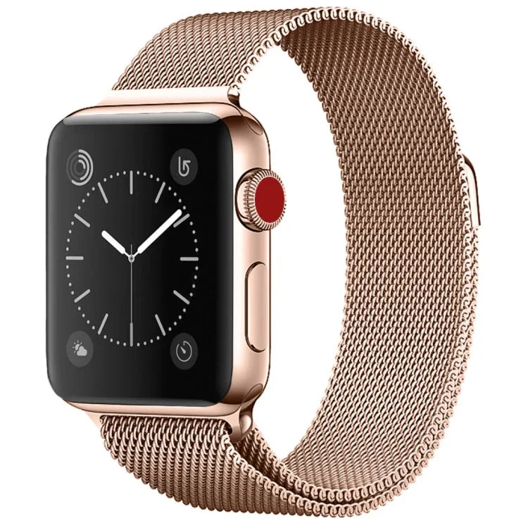 適用於 Apple Watch 系列米蘭尼斯環磁吸不鏽鋼錶帶，5 & 4 40mm / 3 & 2 & 1 38mm，5 & 4 44mm / 3 & 2 & 1 42mm
