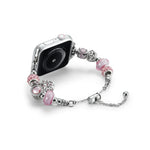 珠珠手鍊金屬錶帶，適用於 Apple Watch 8 45mm，Apple Watch SE 2022 40mm，Apple Watch SE 2022 44mm，Apple Watch 7 41mm，Apple Watch 7 45mm，Apple Watch SE 40mm，Apple Watch SE 44mm，Apple Watch 6 40mm