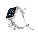 珠珠手鍊金屬錶帶，適用於 Apple Watch 8 45mm，Apple Watch SE 2022 40mm，Apple Watch SE 2022 44mm，Apple Watch 7 41mm，Apple Watch 7 45mm，Apple Watch SE 40mm，Apple Watch SE 44mm，Apple Watch 6 40mm