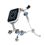 珠珠手鍊金屬錶帶，適用於 Apple Watch 8 45mm，Apple Watch SE 2022 40mm，Apple Watch SE 2022 44mm，Apple Watch 7 41mm，Apple Watch 7 45mm，Apple Watch SE 40mm，Apple Watch SE 44mm，Apple Watch 6 40mm