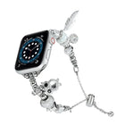 珠珠手鍊金屬錶帶，適用於 Apple Watch 8 45mm，Apple Watch SE 2022 40mm，Apple Watch SE 2022 44mm，Apple Watch 7 41mm，Apple Watch 7 45mm，Apple Watch SE 40mm，Apple Watch SE 44mm，Apple Watch 6 40mm