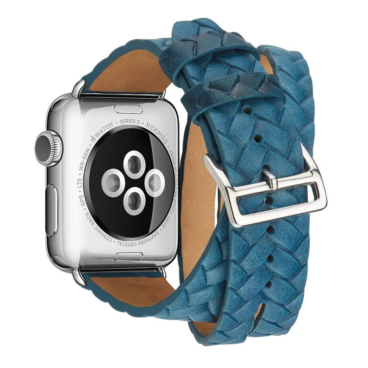 頂級皮革壓紋皇冠錶帶，適用於 Apple Watch Series 5 & 4 40mm / 3& 2 & 1 38mm，適用於 Apple Watch Series 7 45mm / 6 & SE & 5 & 4 44mm / 3 & 2 & 1 42mm