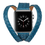 頂級皮革壓紋皇冠錶帶，適用於 Apple Watch Series 5 & 4 40mm / 3& 2 & 1 38mm，適用於 Apple Watch Series 7 45mm / 6 & SE & 5 & 4 44mm / 3 & 2 & 1 42mm