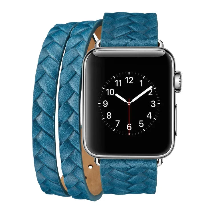 頂級皮革壓紋皇冠錶帶，適用於 Apple Watch Series 5 & 4 40mm / 3& 2 & 1 38mm，適用於 Apple Watch Series 7 45mm / 6 & SE & 5 & 4 44mm / 3 & 2 & 1 42mm