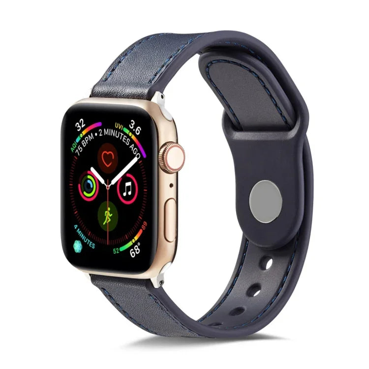 單扣 TPU+ 真皮錶帶，適用於 Apple Watch Series 7 41mm / 6 & SE & 5 & 4 40mm / 3 & 2 & 1 38mm，適用於 Apple Watch Series 7 45mm / 6 & SE & 5 & 4 44mm / 3 & 2 & 1 42mm，適用於 Apple Watch Series 8&7 41mm / SE 2&6&SE&5&4 40mm / 3&2&1 38mm ...