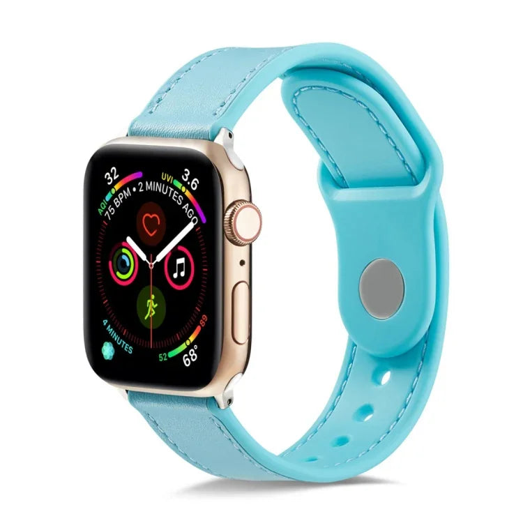 單扣 TPU+ 真皮錶帶，適用於 Apple Watch Series 7 41mm / 6 & SE & 5 & 4 40mm / 3 & 2 & 1 38mm，適用於 Apple Watch Series 7 45mm / 6 & SE & 5 & 4 44mm / 3 & 2 & 1 42mm，適用於 Apple Watch Series 8&7 41mm / SE 2&6&SE&5&4 40mm / 3&2&1 38mm ...