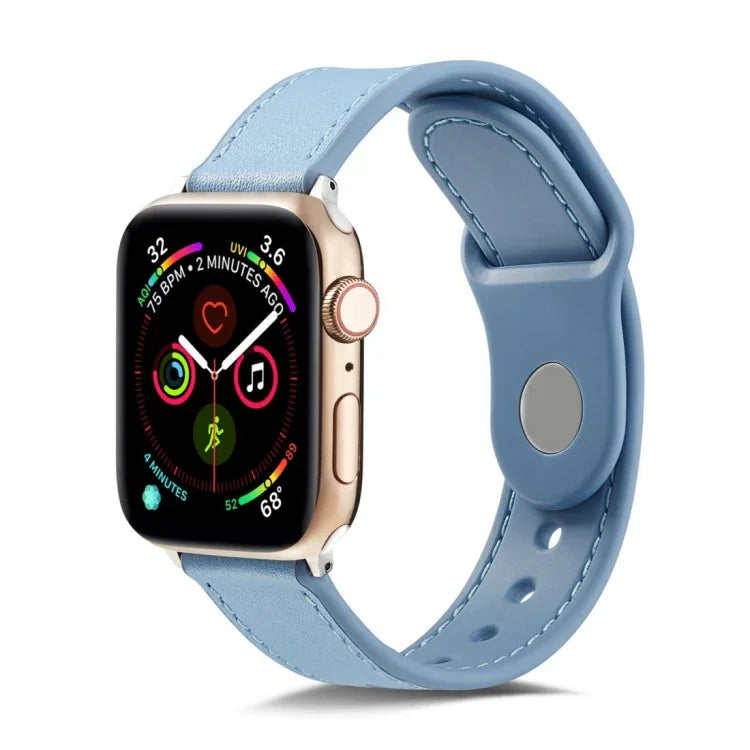 單扣 TPU+ 真皮錶帶，適用於 Apple Watch Series 7 41mm / 6 & SE & 5 & 4 40mm / 3 & 2 & 1 38mm，適用於 Apple Watch Series 7 45mm / 6 & SE & 5 & 4 44mm / 3 & 2 & 1 42mm，適用於 Apple Watch Series 8&7 41mm / SE 2&6&SE&5&4 40mm / 3&2&1 38mm ...