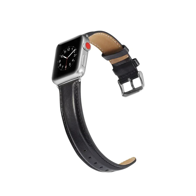 瘋馬紋理頂級牛皮錶帶，適用於 Apple Watch Series 7 41mm / 6 & SE & 5 & 4 40mm / 3 & 2 & 1 38mm，適用於 Apple Watch Series 7 45mm / 6 & SE & 5 & 4 44mm / 3 & 2 & 1 42mm