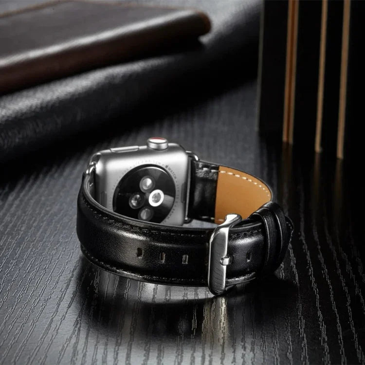 瘋馬紋理頂級牛皮錶帶，適用於 Apple Watch Series 7 41mm / 6 & SE & 5 & 4 40mm / 3 & 2 & 1 38mm，適用於 Apple Watch Series 7 45mm / 6 & SE & 5 & 4 44mm / 3 & 2 & 1 42mm