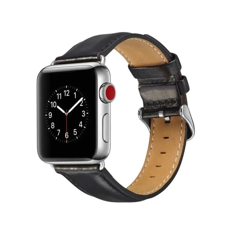 瘋馬紋理頂級牛皮錶帶，適用於 Apple Watch Series 7 41mm / 6 & SE & 5 & 4 40mm / 3 & 2 & 1 38mm，適用於 Apple Watch Series 7 45mm / 6 & SE & 5 & 4 44mm / 3 & 2 & 1 42mm