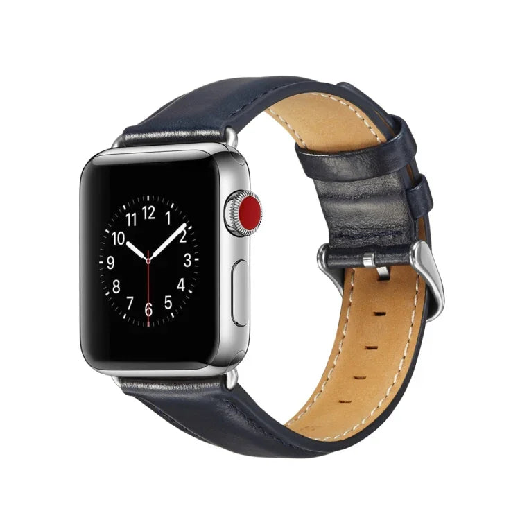 瘋馬紋理頂級牛皮錶帶，適用於 Apple Watch Series 7 41mm / 6 & SE & 5 & 4 40mm / 3 & 2 & 1 38mm，適用於 Apple Watch Series 7 45mm / 6 & SE & 5 & 4 44mm / 3 & 2 & 1 42mm