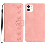 七蝶壓紋皮革手機殼，適用於 iPhone 12 mini、iPhone 11 Pro Max、iPhone 11、iPhone 11 Pro