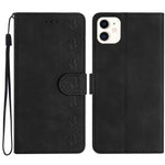 七蝶壓紋皮革手機殼，適用於 iPhone 12 mini、iPhone 11 Pro Max、iPhone 11、iPhone 11 Pro