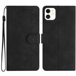 七蝶壓紋皮革手機殼，適用於 iPhone 12 mini、iPhone 11 Pro Max、iPhone 11、iPhone 11 Pro