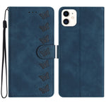 七蝶壓紋皮革手機殼，適用於 iPhone 12 mini、iPhone 11 Pro Max、iPhone 11、iPhone 11 Pro
