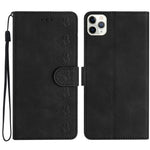 七蝶壓紋皮革手機殼，適用於 iPhone 12 mini、iPhone 11 Pro Max、iPhone 11、iPhone 11 Pro
