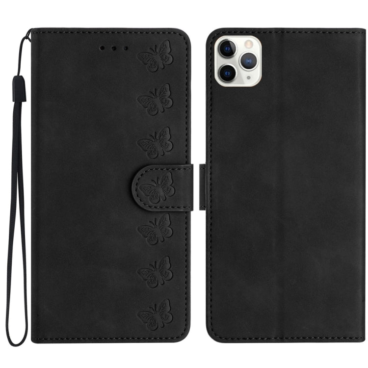 七蝶壓紋皮革手機殼，適用於 iPhone 12 mini、iPhone 11 Pro Max、iPhone 11、iPhone 11 Pro