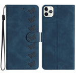 七蝶壓紋皮革手機殼，適用於 iPhone 12 mini、iPhone 11 Pro Max、iPhone 11、iPhone 11 Pro