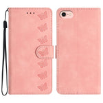 七蝶壓紋皮革手機殼，適用於iPhone 16e / 17e，適用於iPhone 17 Pro Max，適用於iPhone 17 Pro，適用於iPhone 17，適用於iPhone Air，適用於iPhone 16 Pro Max，適用於iPhone 16 Pro，適用於iPhone 16 Plus