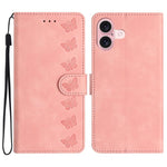 七蝶壓紋皮革手機殼，適用於iPhone 16e / 17e，適用於iPhone 17 Pro Max，適用於iPhone 17 Pro，適用於iPhone 17，適用於iPhone Air，適用於iPhone 16 Pro Max，適用於iPhone 16 Pro，適用於iPhone 16 Plus