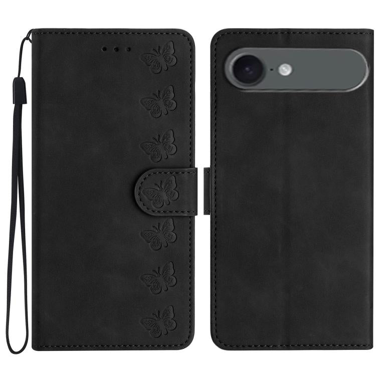 七蝶壓紋皮革手機殼，適用於iPhone 16e / 17e，適用於iPhone 17 Pro Max，適用於iPhone 17 Pro，適用於iPhone 17，適用於iPhone Air，適用於iPhone 16 Pro Max，適用於iPhone 16 Pro，適用於iPhone 16 Plus