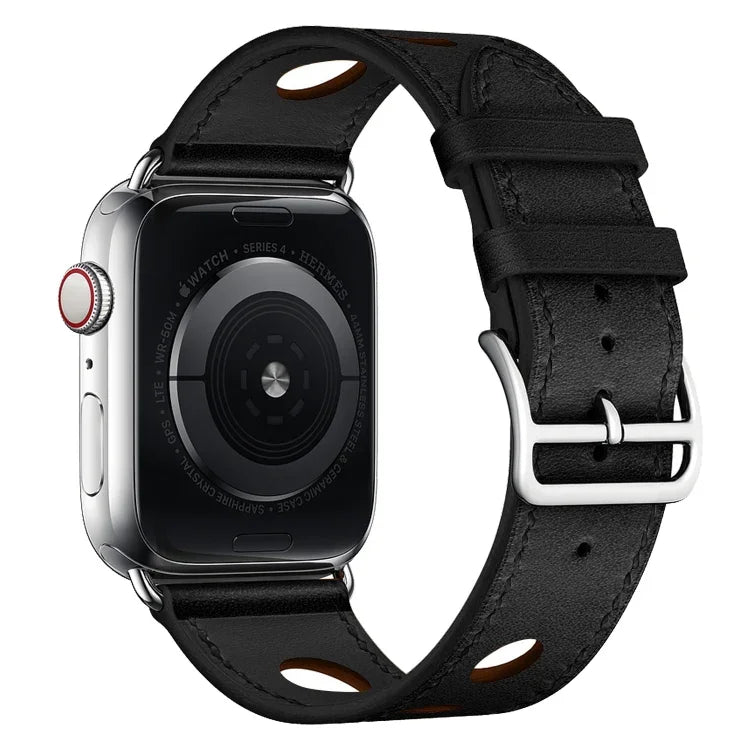 皮革三孔替換錶帶，適用於 Apple Watch Series 8&7 41mm / SE 2&6&SE&5&4 40mm / 3&2&1 38mm，適用於 Apple Watch Series 7 45mm / 6 & SE & 5 & 4 44mm / 3 & 2 & 1 42mm，適用於 Apple Watch Series 7 41mm / 6 & SE & 5 & 4 40mm / 3 & 2 & 1 38...