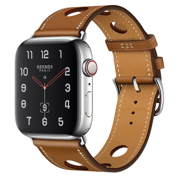 皮革三孔替換錶帶，適用於 Apple Watch Series 8&7 41mm / SE 2&6&SE&5&4 40mm / 3&2&1 38mm，適用於 Apple Watch Series 7 45mm / 6 & SE & 5 & 4 44mm / 3 & 2 & 1 42mm，適用於 Apple Watch Series 7 41mm / 6 & SE & 5 & 4 40mm / 3 & 2 & 1 38...