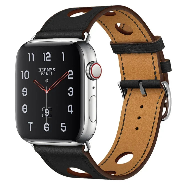 皮革三孔替換錶帶，適用於 Apple Watch Series 8&7 41mm / SE 2&6&SE&5&4 40mm / 3&2&1 38mm，適用於 Apple Watch Series 7 45mm / 6 & SE & 5 & 4 44mm / 3 & 2 & 1 42mm，適用於 Apple Watch Series 7 41mm / 6 & SE & 5 & 4 40mm / 3 & 2 & 1 38...