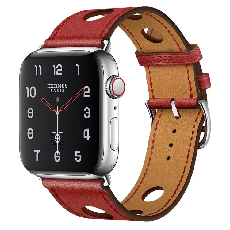 皮革三孔替換錶帶，適用於 Apple Watch Series 8&7 41mm / SE 2&6&SE&5&4 40mm / 3&2&1 38mm，適用於 Apple Watch Series 7 45mm / 6 & SE & 5 & 4 44mm / 3 & 2 & 1 42mm，適用於 Apple Watch Series 7 41mm / 6 & SE & 5 & 4 40mm / 3 & 2 & 1 38...